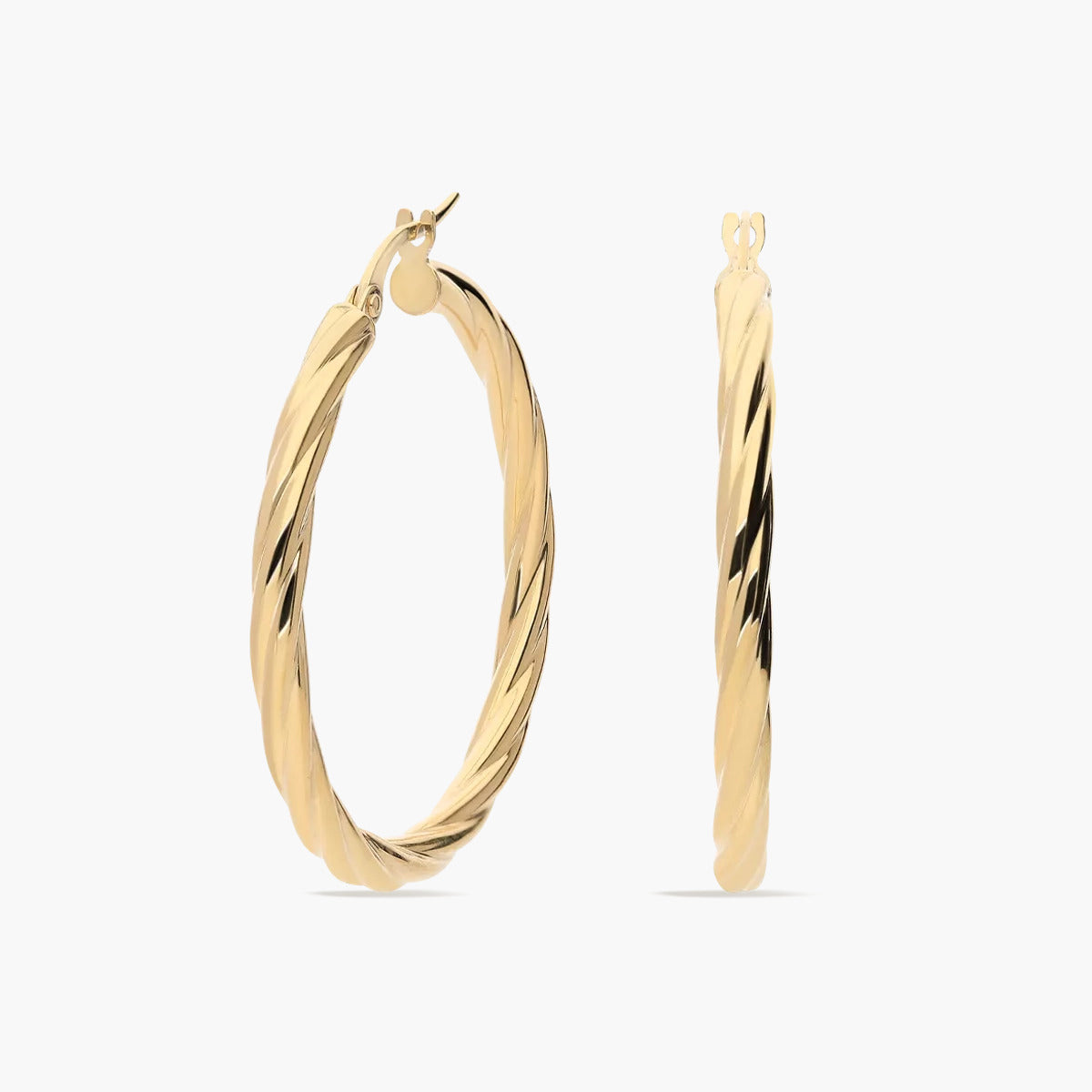 Pendientes de aro de oro 18K 35 mm TWIST