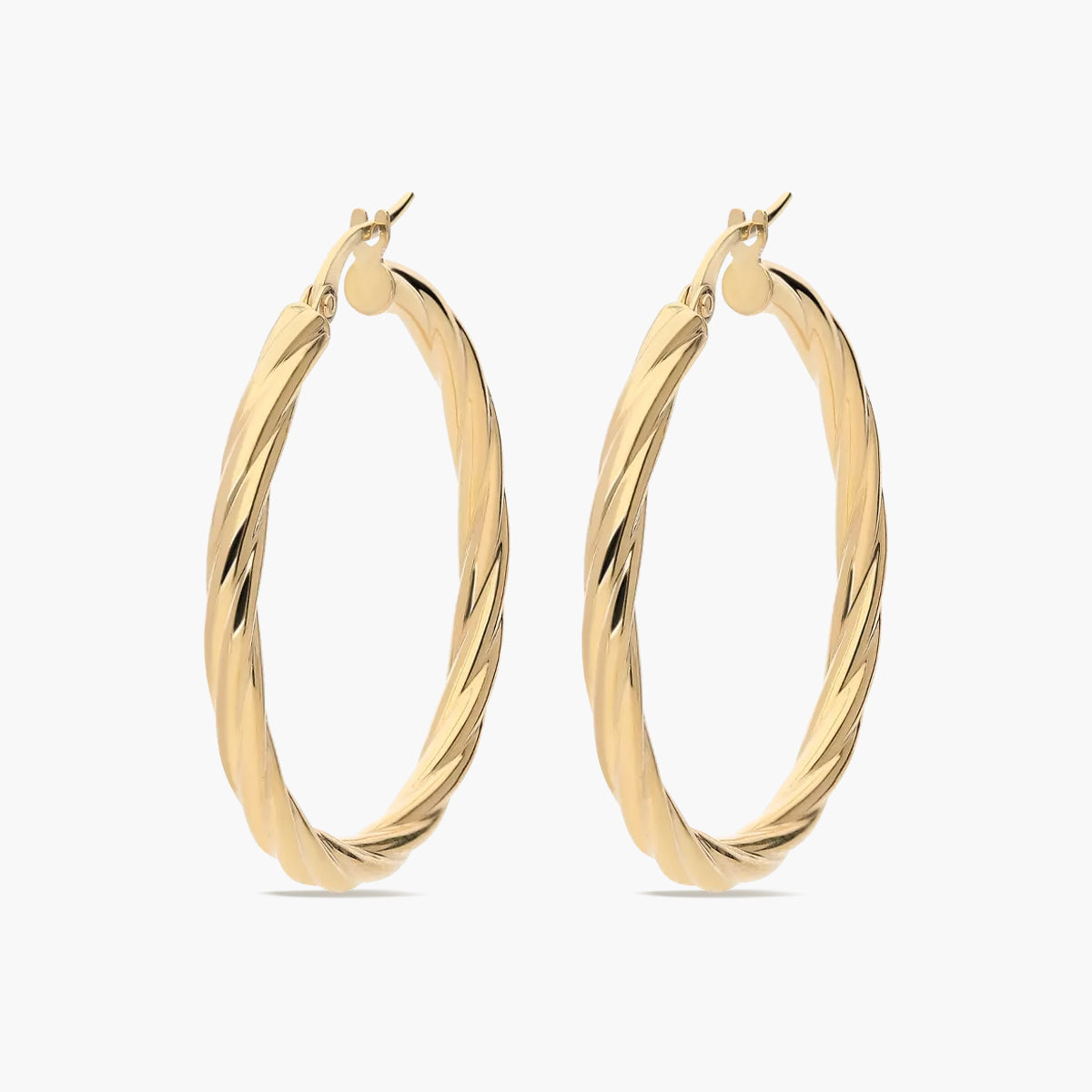 Pendientes de aro de oro 18K 35 mm TWIST