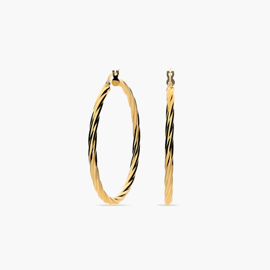 Pendientes de aro de oro 18K 45 mm TWIST