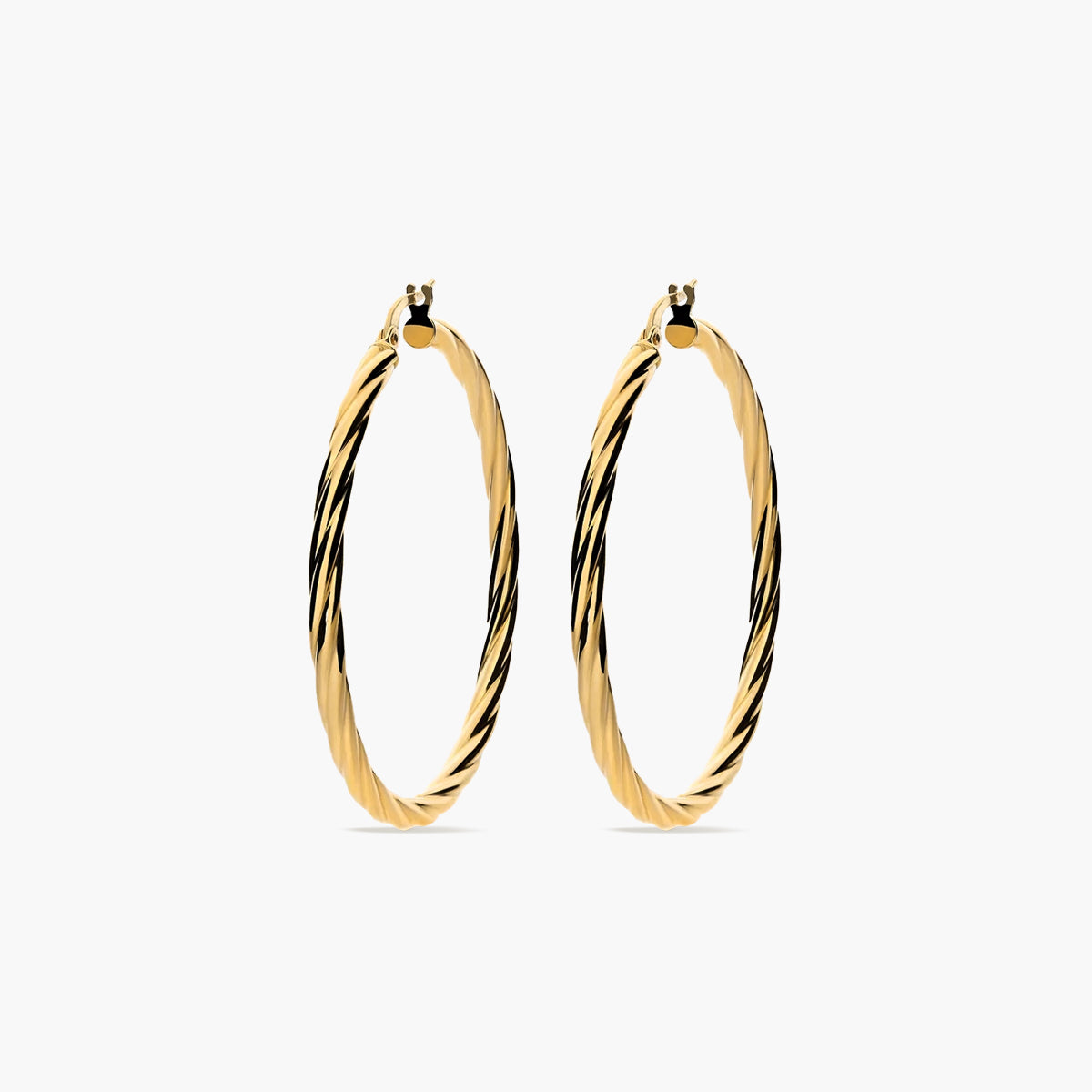 Pendientes de aro de oro 18K 45 mm TWIST