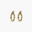 Pendientes de aro dibujo diamantado de oro 18K 15 mm