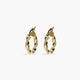 Pendientes de aro dibujo diamantado de oro 18K 15 mm