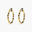 Pendientes de aro dibujo diamantado de oro 18K 25 mm