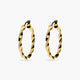 Pendientes de aro dibujo diamantado de oro 18K 25 mm