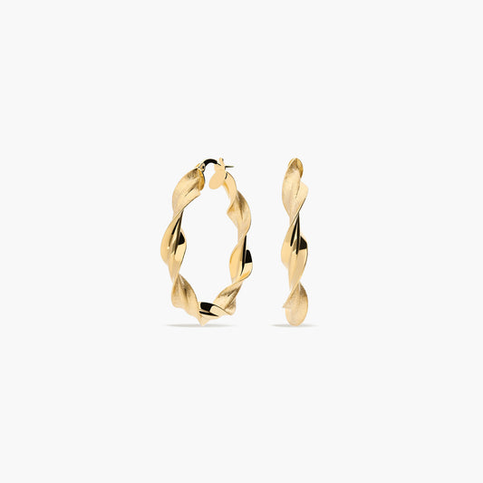 Pendientes de aro de oro 18K 30 mm HELIX