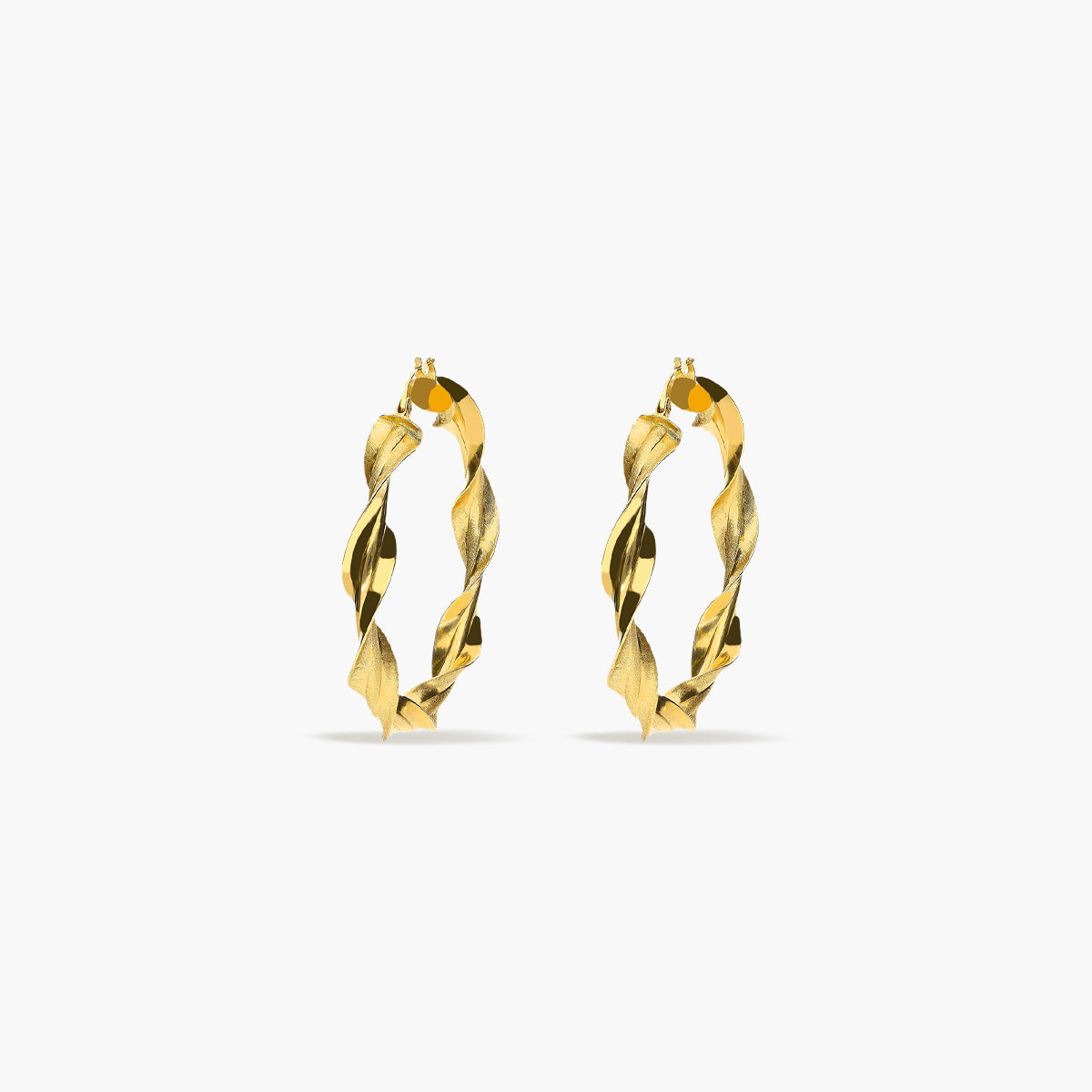 Pendientes de aro de oro 18K 35 mm HELIX
