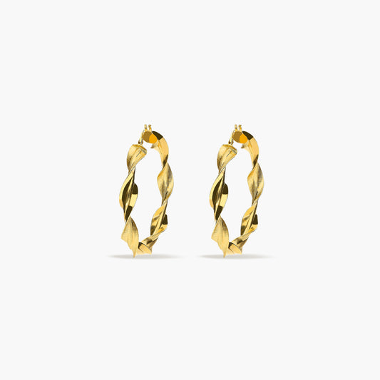Pendientes de aro de oro 18K 35 mm HELIX