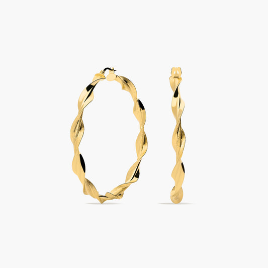 Pendientes de aro de oro 18K 45 mm HELIX