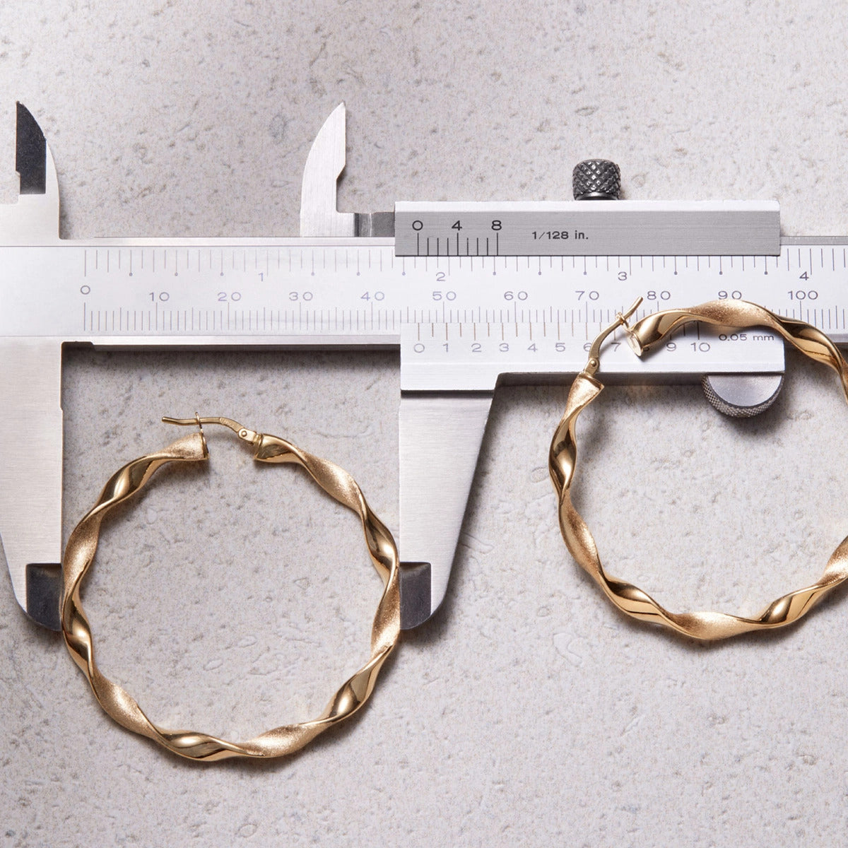 Pendientes de aro de oro 18K 45 mm HELIX