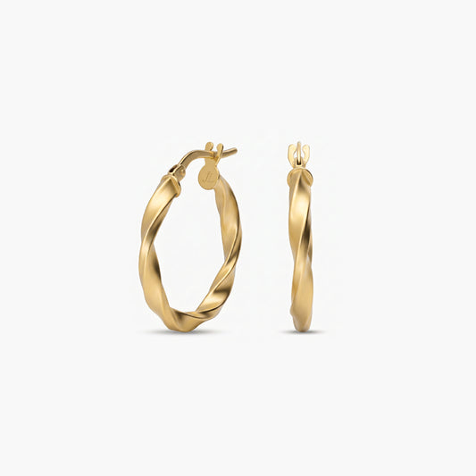 Pendientes de aro rizados de oro 18K 20 mm
