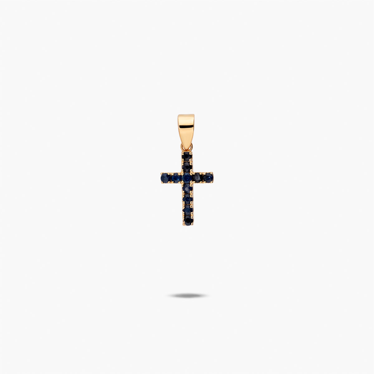 Cruz de oro 18K zafiro 14 mm