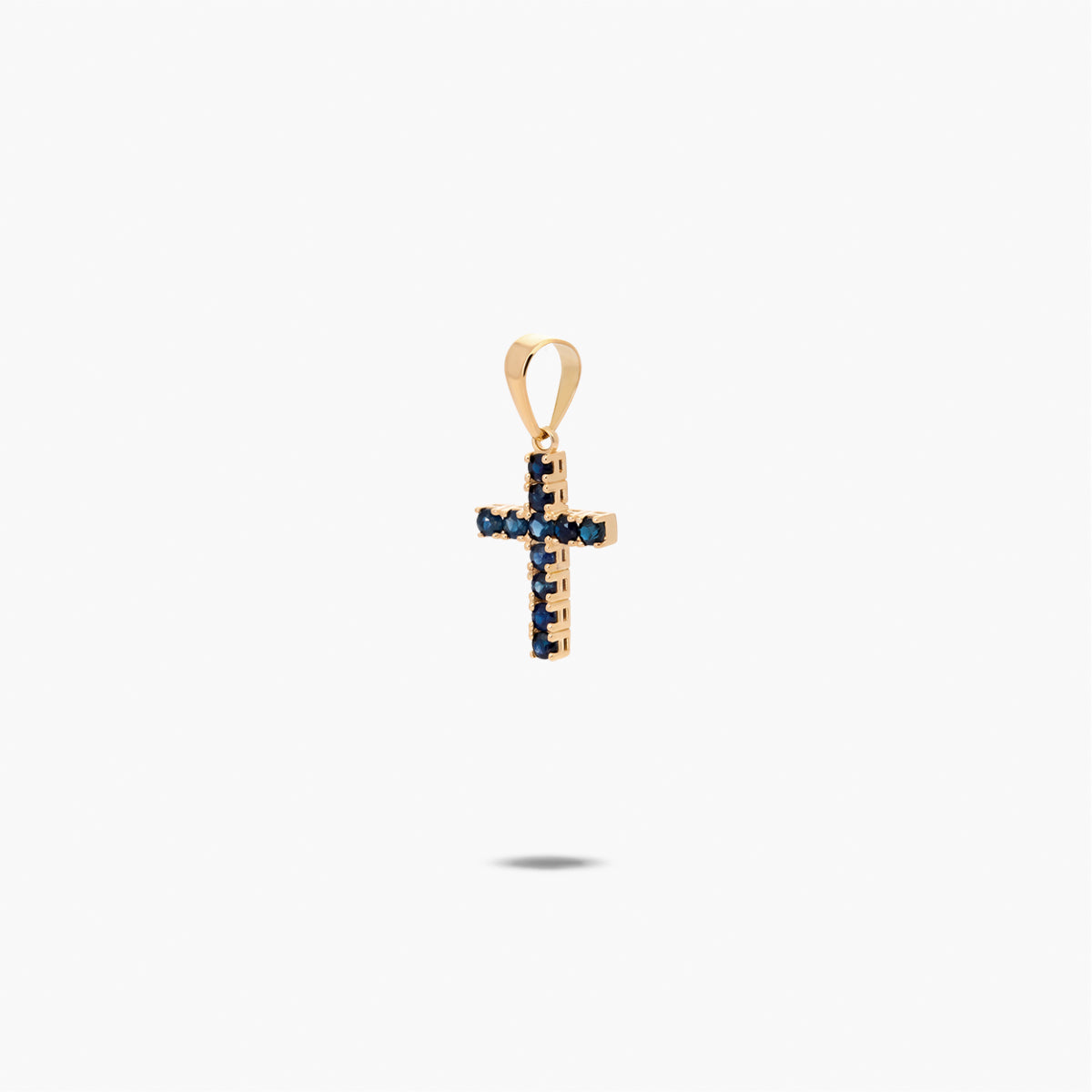 Cruz de oro 18K zafiro 14 mm