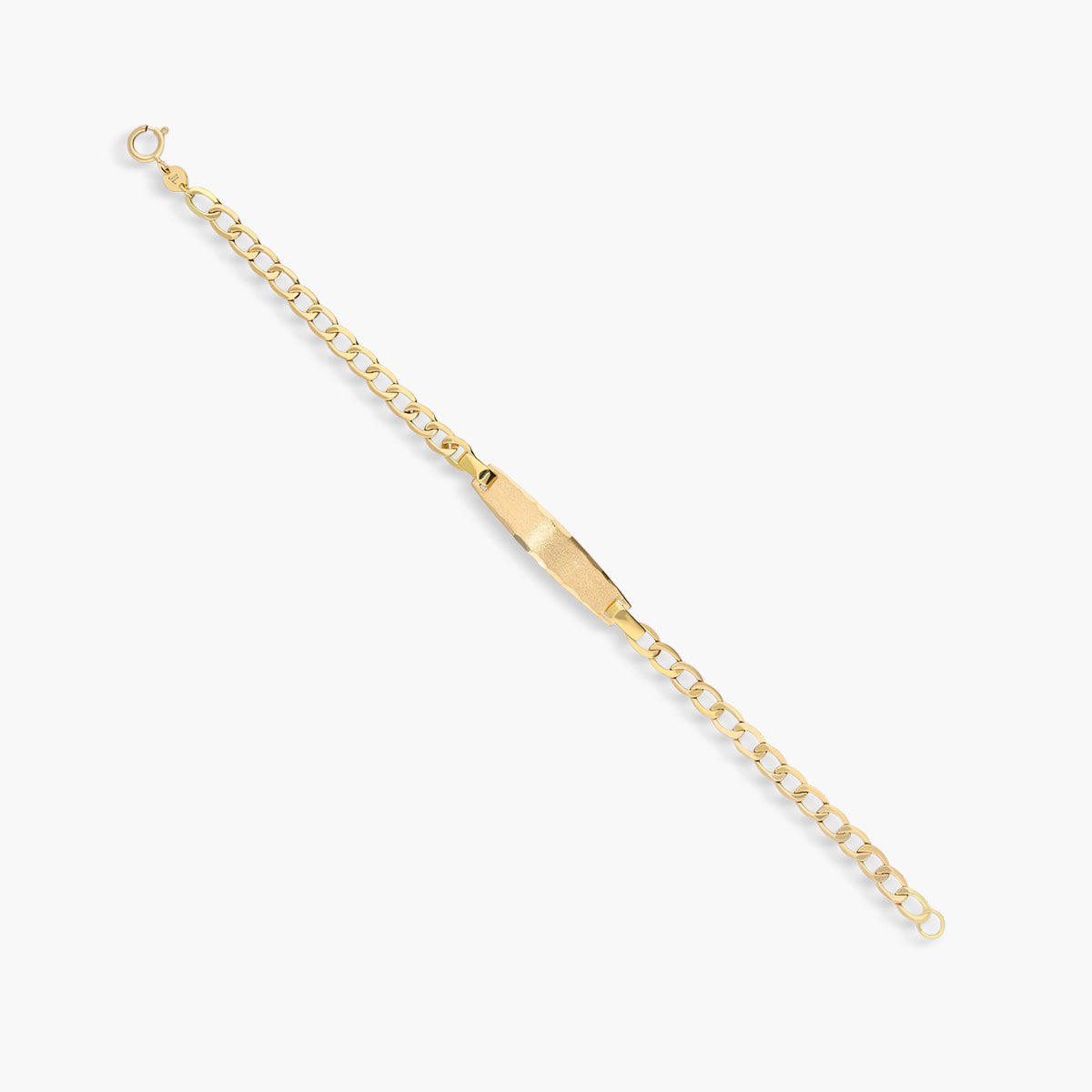 Pulsera esclava de oro 18K con chapa oval 15 cm