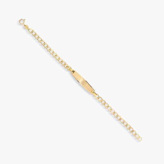 Pulsera esclava de oro 18K con chapa oval 15 cm