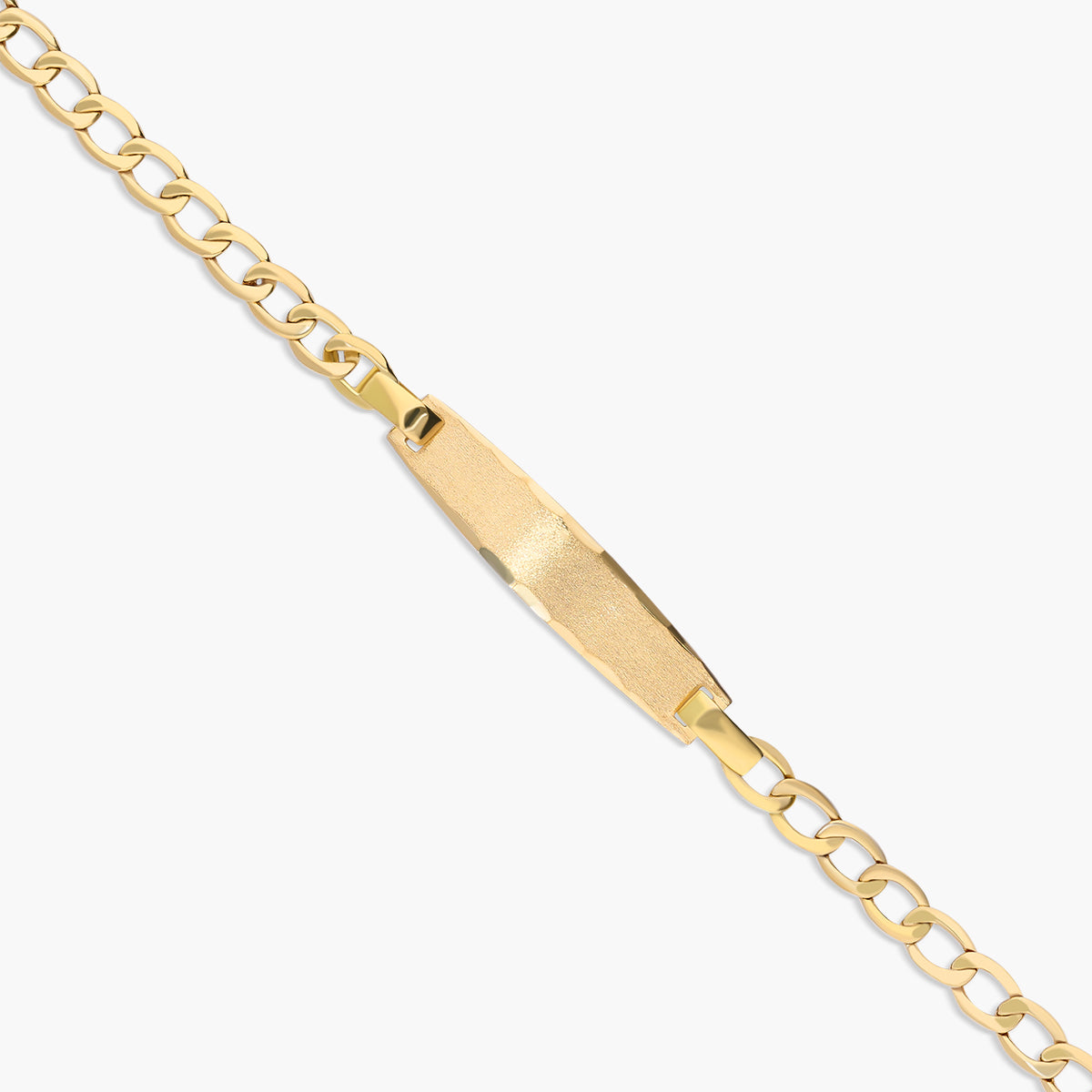 Pulsera esclava de oro 18K con chapa oval 15 cm