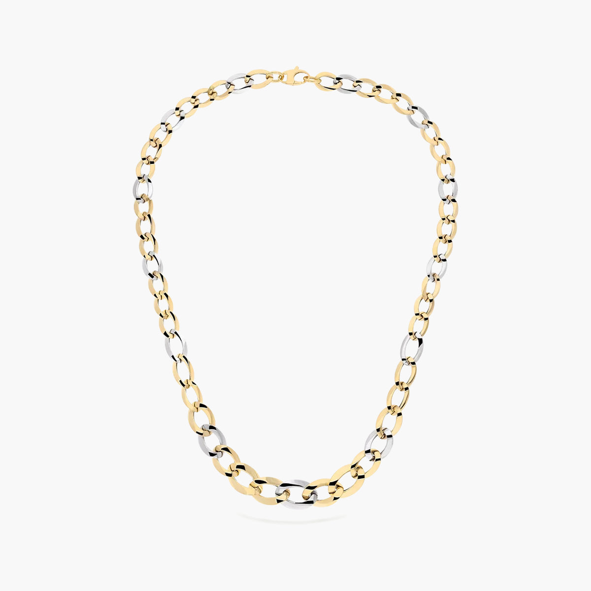 Gargantilla de oro bicolor 18K 45 cm eslabón