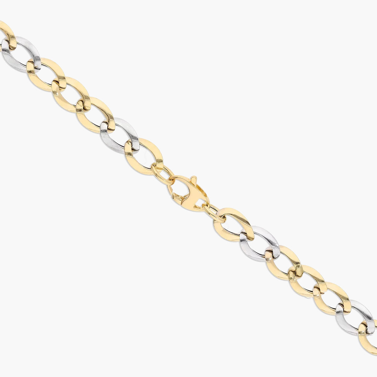 Gargantilla de oro bicolor 18K 45 cm eslabón