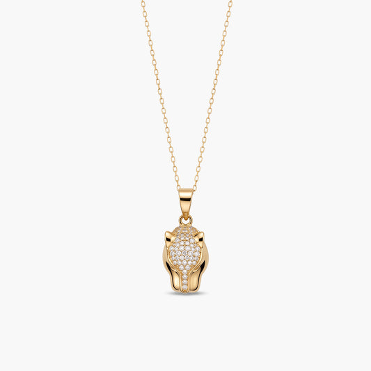 Collar de oro 18K esmeraldas 15 mm LEOPARD