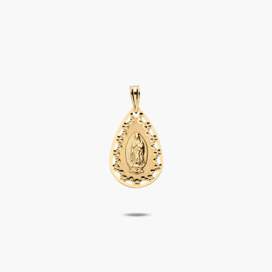 Medalla Virgen de Guadalupe México de oro 18K 22 mm