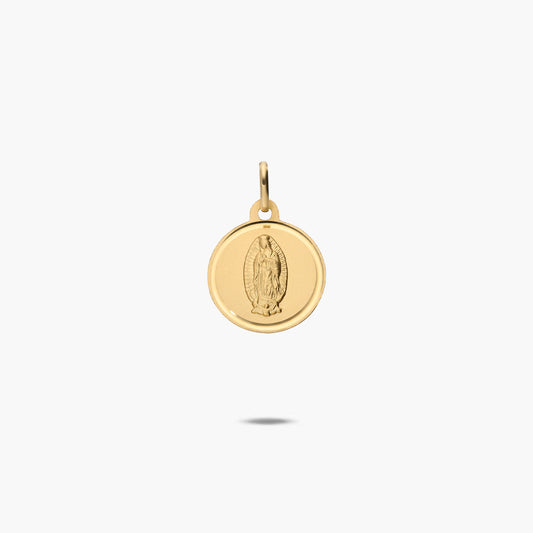 Medalla Virgen de Guadalupe México de oro 18K 14 mm