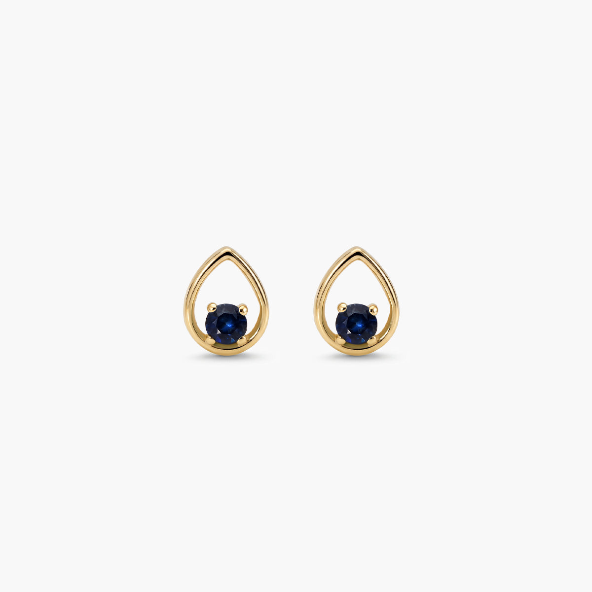 Pendientes lágrima de oro 18K zafiro 5 mm