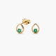 Pendientes lágrima de oro 18K esmeralda 5 mm