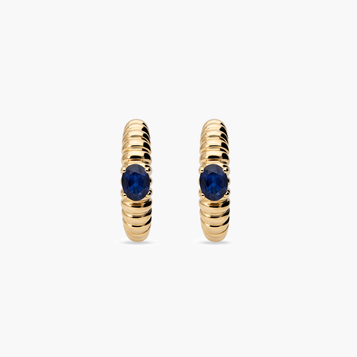 Pendientes de oro 18K zafiro 13 mm