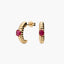 Pendientes de oro 18K rubí 13 mm
