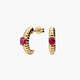 Pendientes de oro 18K rubí 13 mm