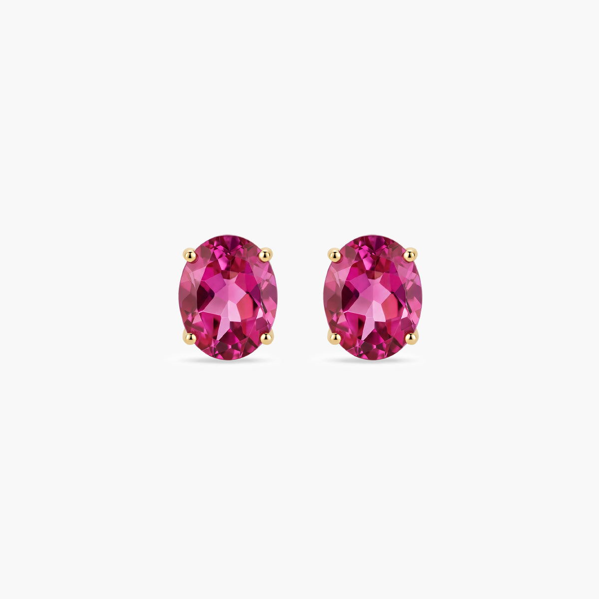Pendientes de oro 18K topacio rosa 10 mm COLORS