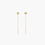 Pendientes largos corazón de oro 18K 35 mm