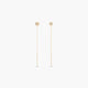Pendientes largos de oro 18K circonitas 60 mm