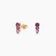 Pendientes de oro 18K rubí, rodolita y amatista 8 mm