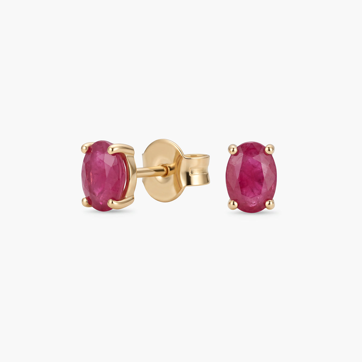 Pendientes de oro 18K rubí 4 mm LAVA