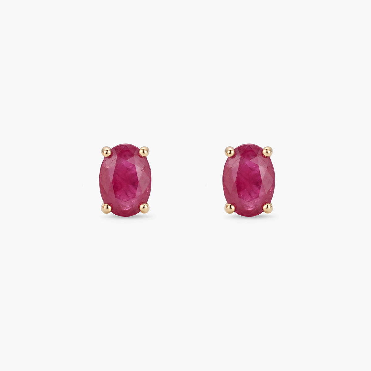 Pendientes de oro 18K rubí 4 mm LAVA