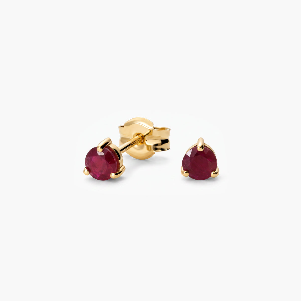 Pendientes de oro 18K rubí 3 mm LAVA