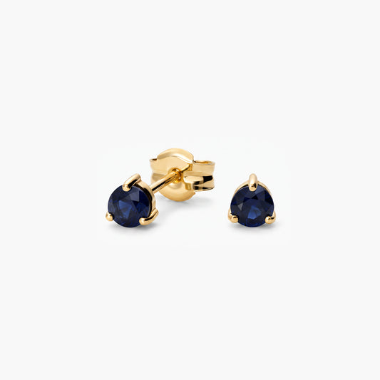 Pendientes de oro 18K zafiro 3 mm NIGHTFALL