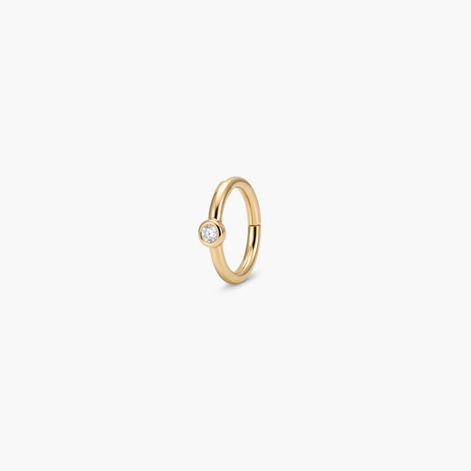 Piercing de oreja de oro 18K aro 9 mm