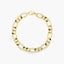 Pulsera de oro 18K eslabón anillas 19 cm