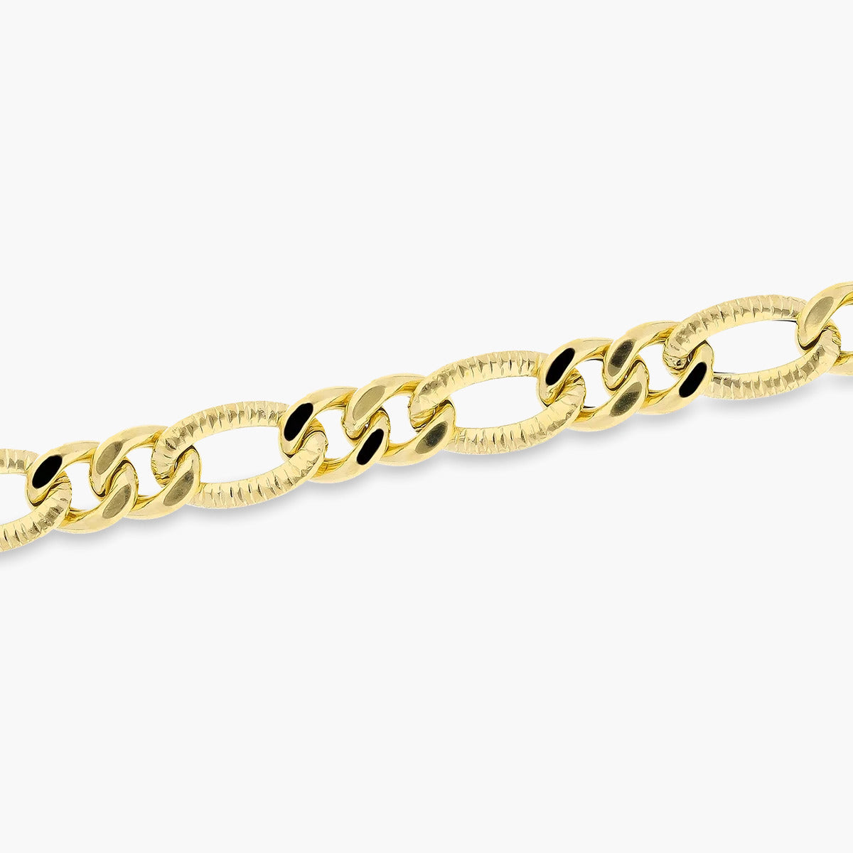 Pulsera de oro 18K eslabón anillas 19 cm