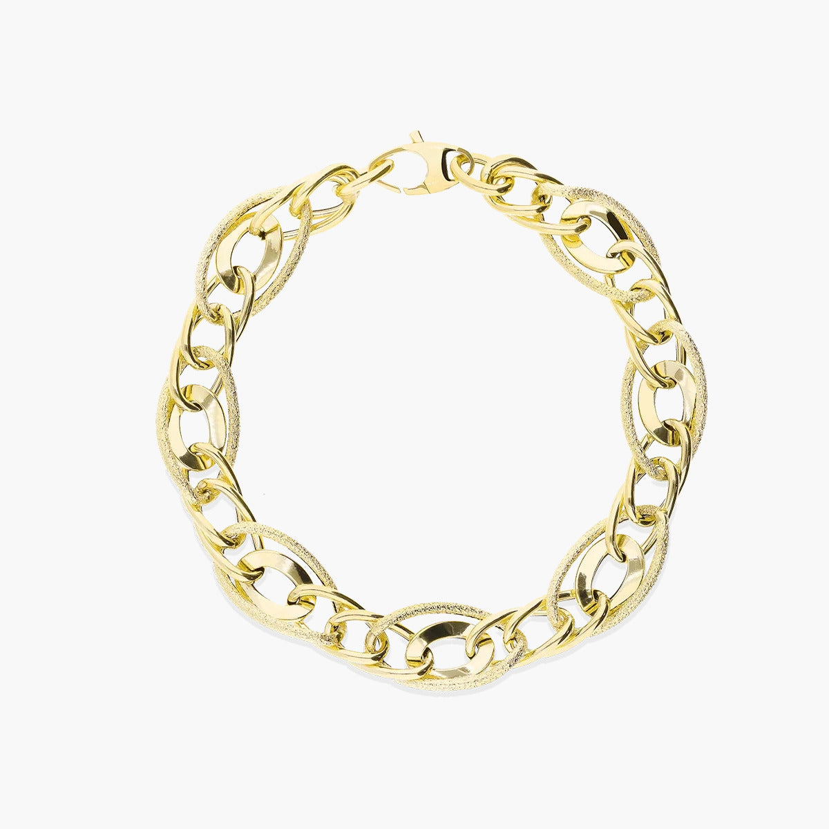 Pulsera de oro 18K eslabón anillas 20 cm