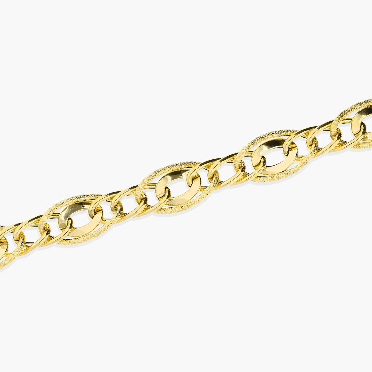 Pulsera de oro 18K eslabón anillas 20 cm