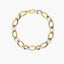 Pulsera de oro bicolor 18K eslabón anillas 19 cm