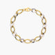 Pulsera de oro bicolor 18K eslabón anillas 19 cm
