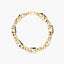 Pulsera de oro bicolor 18K eslabón anillas 19 cm