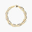Pulsera de oro bicolor 18K eslabón anillas 19 cm