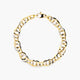 Pulsera de oro bicolor 18K eslabón anillas 19 cm