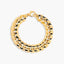 Pulsera de oro bicolor 18K eslabón anillas 19 cm