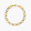 Pulsera de oro bicolor 18K eslabón anillas 20 cm