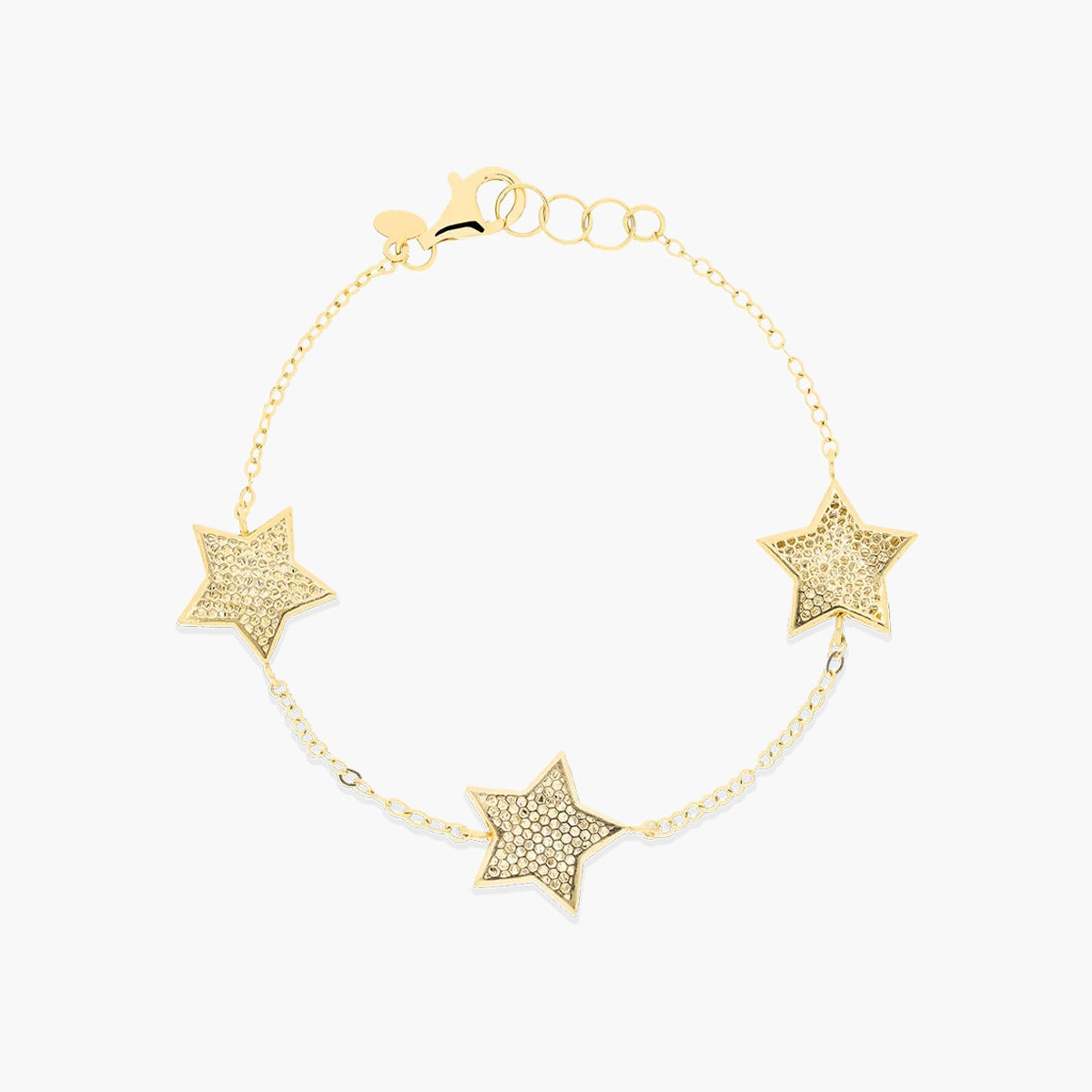 Pulsera de oro 18K estrellas 19 cm